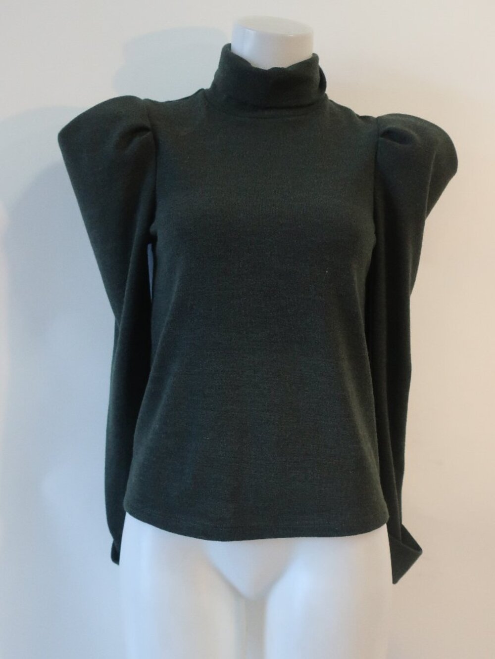 Womens Petersyn Evergreen Puff Sleeve Pullover Turtleneck Sweater S